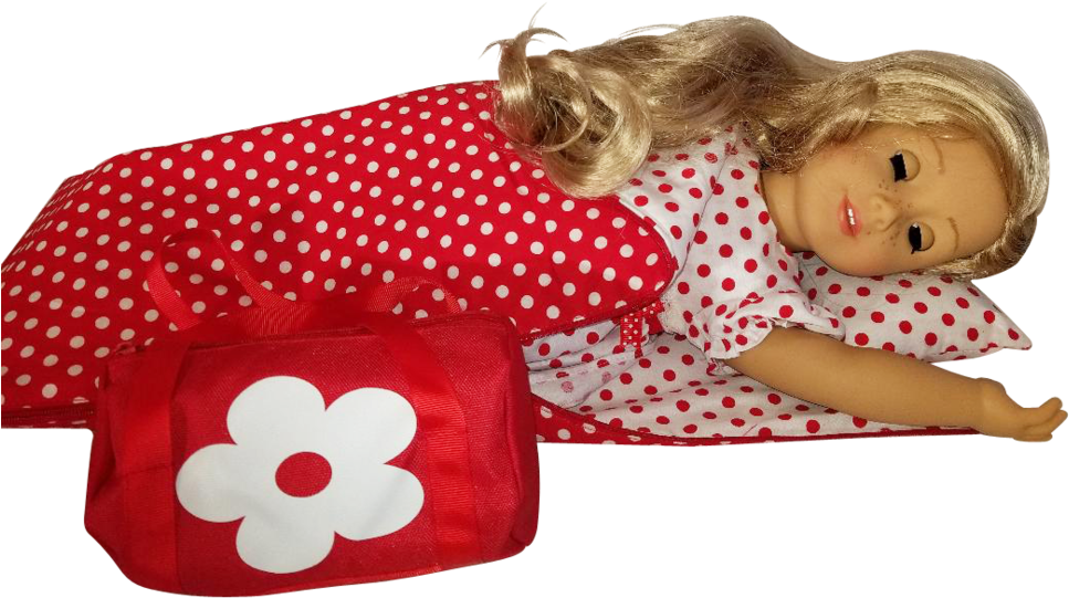Playful Polka Dot Sleeping Bag Camping Set Fits American (1000x750), Png Download
