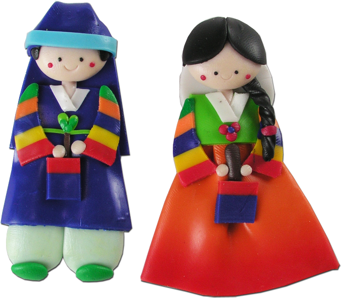 Memo Holder Pair Of 10 Pcs 11 - 10pairs(20pcs) Korean Doll Fridge Magnets Hanbok Couple (700x613), Png Download