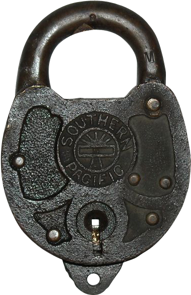 Southern Pacific Sunset Logo Padlock - Old Padlock Transparent Background (587x587), Png Download