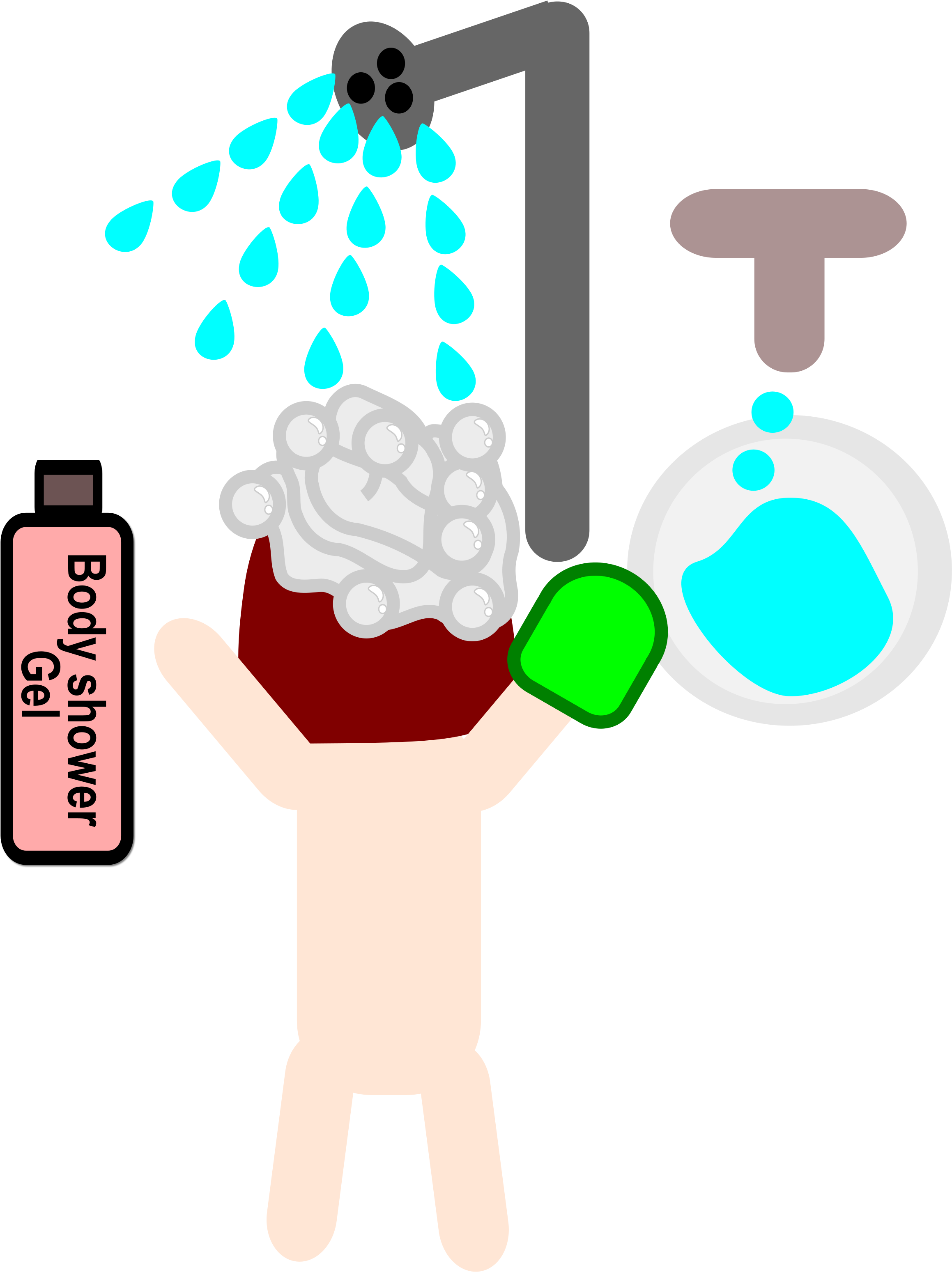 This Free Icons Png Design Of A Girl Takes A Shower (2400x3394), Png Download