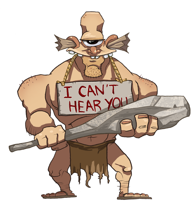 Cyclops With Earplugs - Drawing (667x700), Png Download