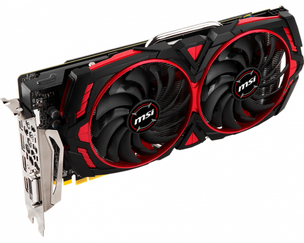 The Graphics Card Is Powered By A Single 8 Pin Pci - Msi Rx 480 8gb (602x481), Png Download