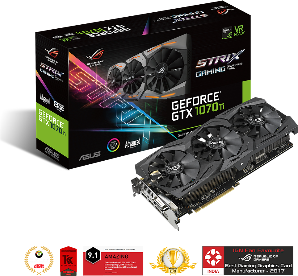 Lightbox - Asus Rog Strix Geforce Gtx 1070 Ti A8g, 8gb (1000x1000), Png Download