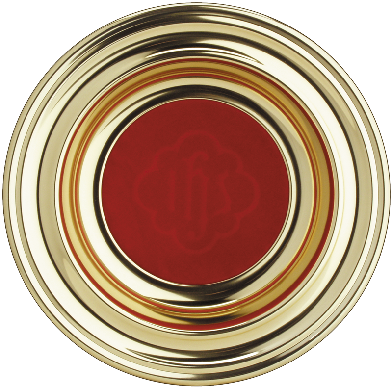 Metal Ware & Accessories - Offering Plate Brasstone - Red Ihs Insert (838x1600), Png Download