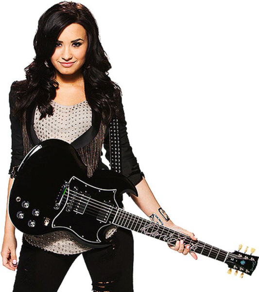 Share This Image - Demi Lovato With Guitar (533x600), Png Download