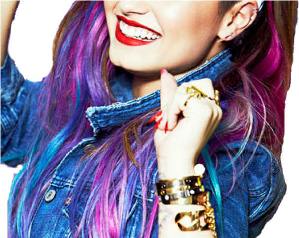 Demi Lovato Clipart Lovato Png - Demi Lovato Rainbow Hair (640x480), Png Download
