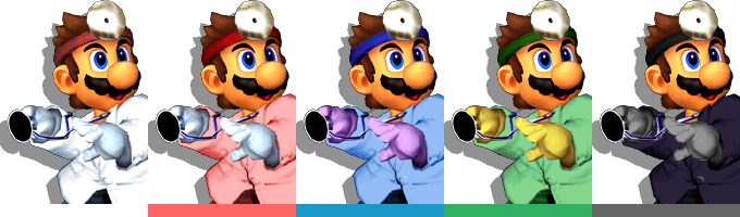 Mario Palette - Dr Mario Melee Colors (680x200), Png Download