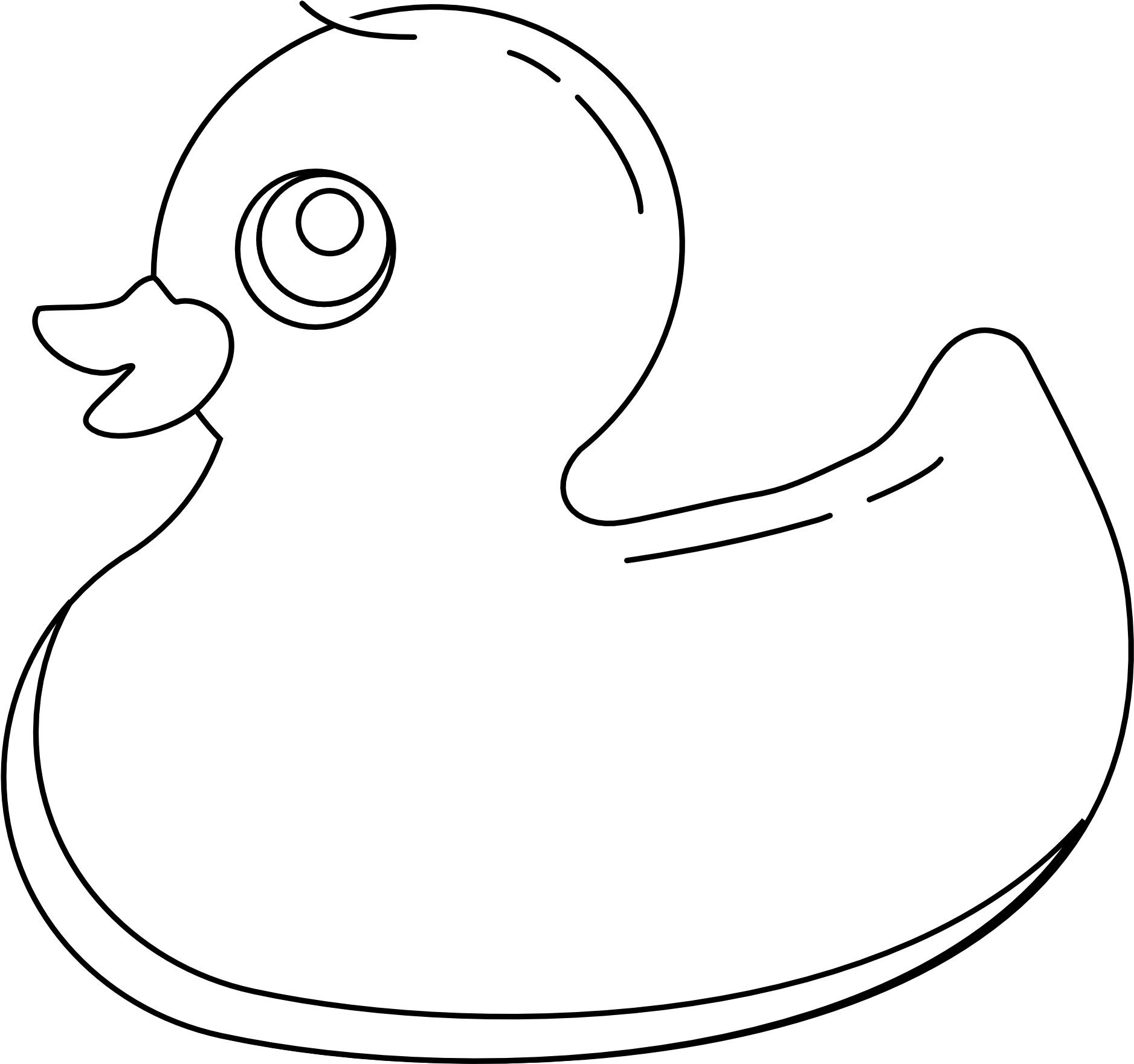 Photos Of Duck Line - Rubber Duck Clipart Black And White Transparent (2555x2029), Png Download