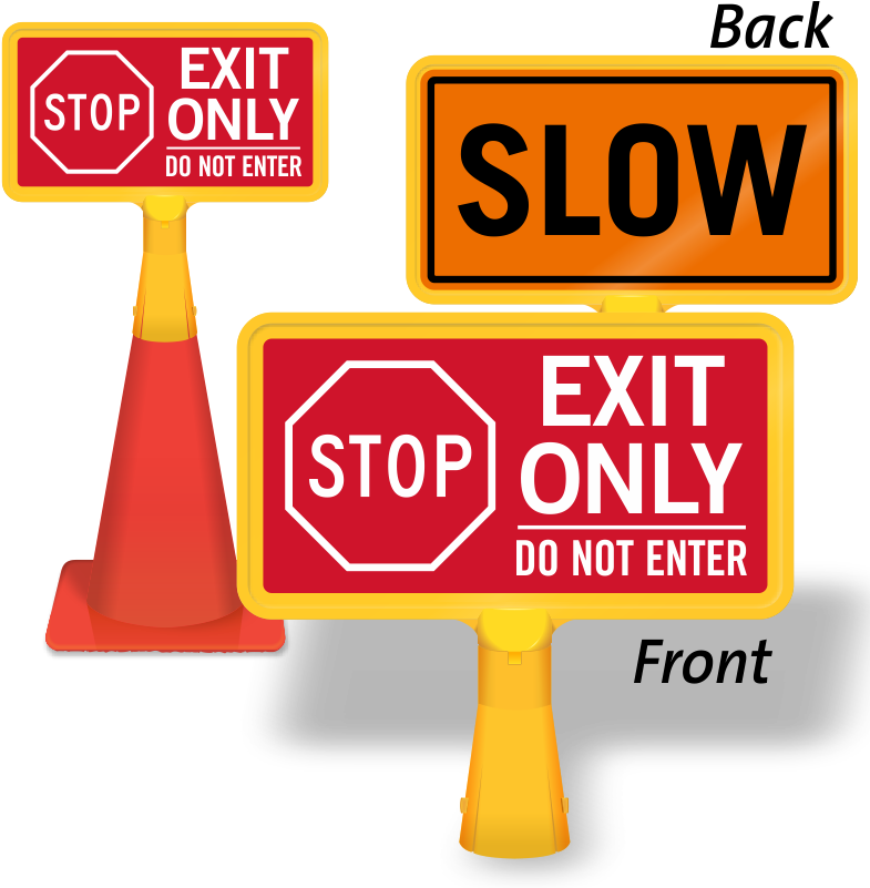 Exit Only Do Not Enter /slow (back) (cb-1153) - Stop Sign (800x800), Png Download