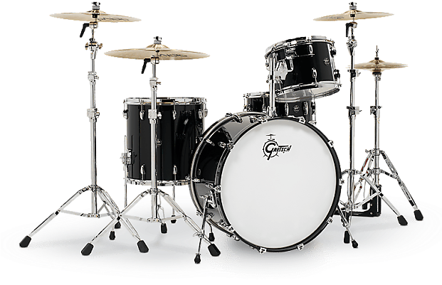 Gretsch Renown Rn2 E8246 Pb Piano Black 4pc Drum Kit - Gretsch Renown Piano Black 24 (620x468), Png Download