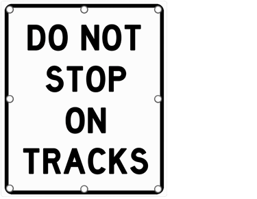Flashing Do Not Stop On Tracks Sign - Do Not Stop On Tracks Sign (509x300), Png Download