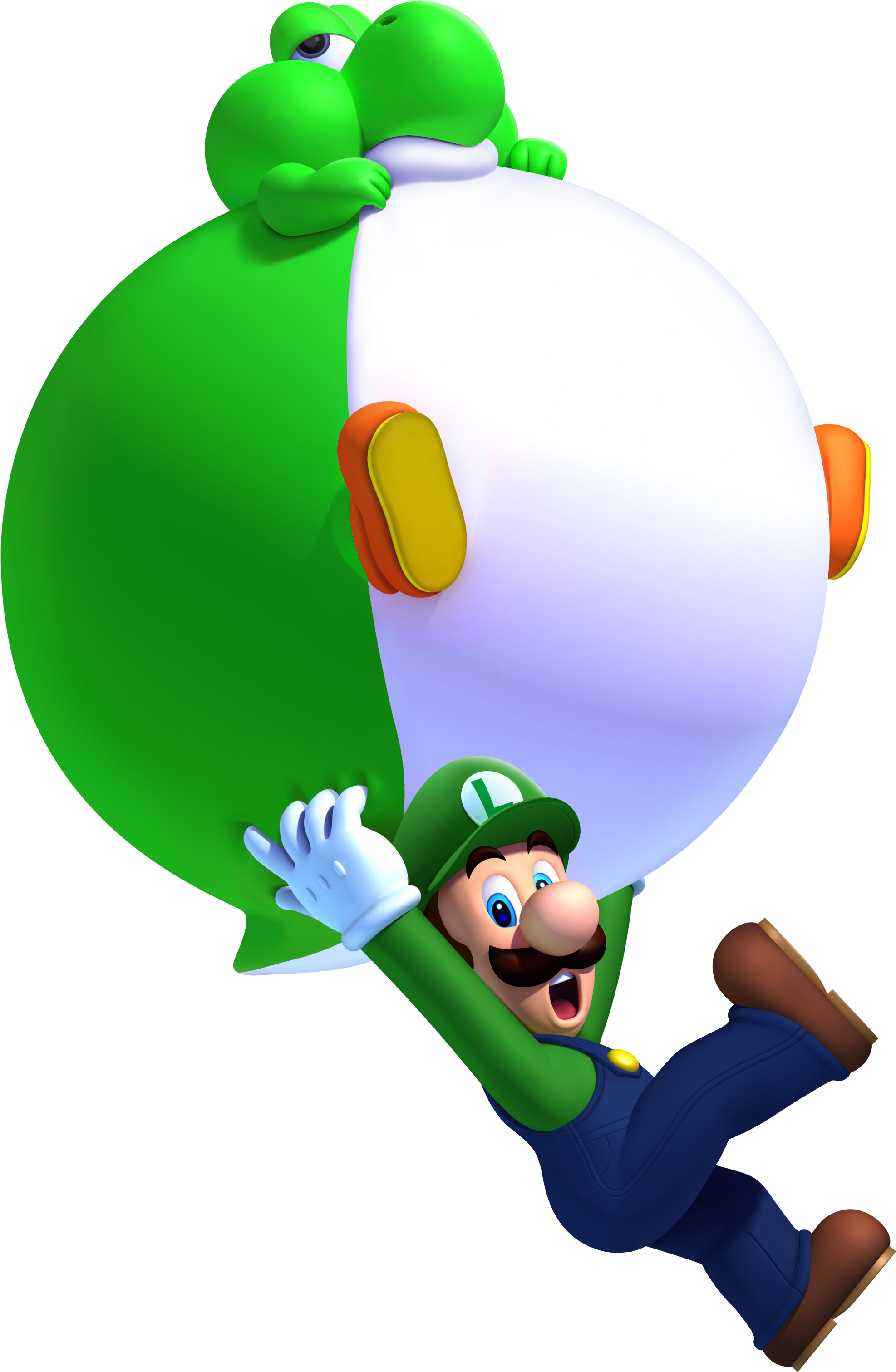 Green Balloon Baby Yoshi - New Super Mario Bros U Baby Yoshi (2044x3101), Png Download