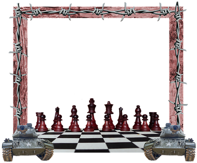 Military, Chess, Tanks, Frame, Barb Wire - Chess (476x340), Png Download