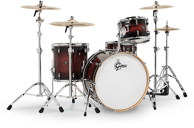 Gretsch Renown Rn2 E8246 Cb Cherry Burst 4pc Drum Kit - Gretsch Renown Piano Black 24 (620x468), Png Download
