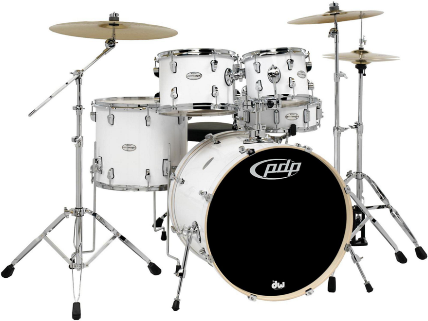 Pdp Mainstage Drum Kit W/ 800 Hw White - Pdp Mainstage Drum Kit (878x1000), Png Download