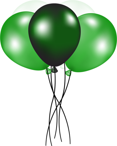 Воздушные Шарики - Transparent Background Green Balloons Png (401x500), Png Download