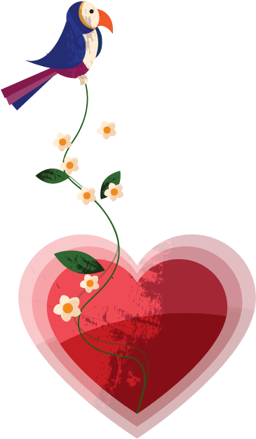 Img Heart Bird - Illustration (403x647), Png Download