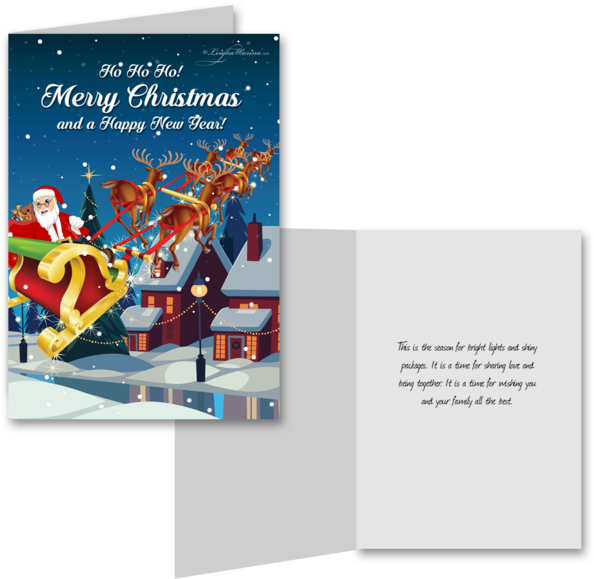 15 Greeting Cards And 15 Envelopes 'ho Ho Ho Merry - Visual Arts (600x600), Png Download