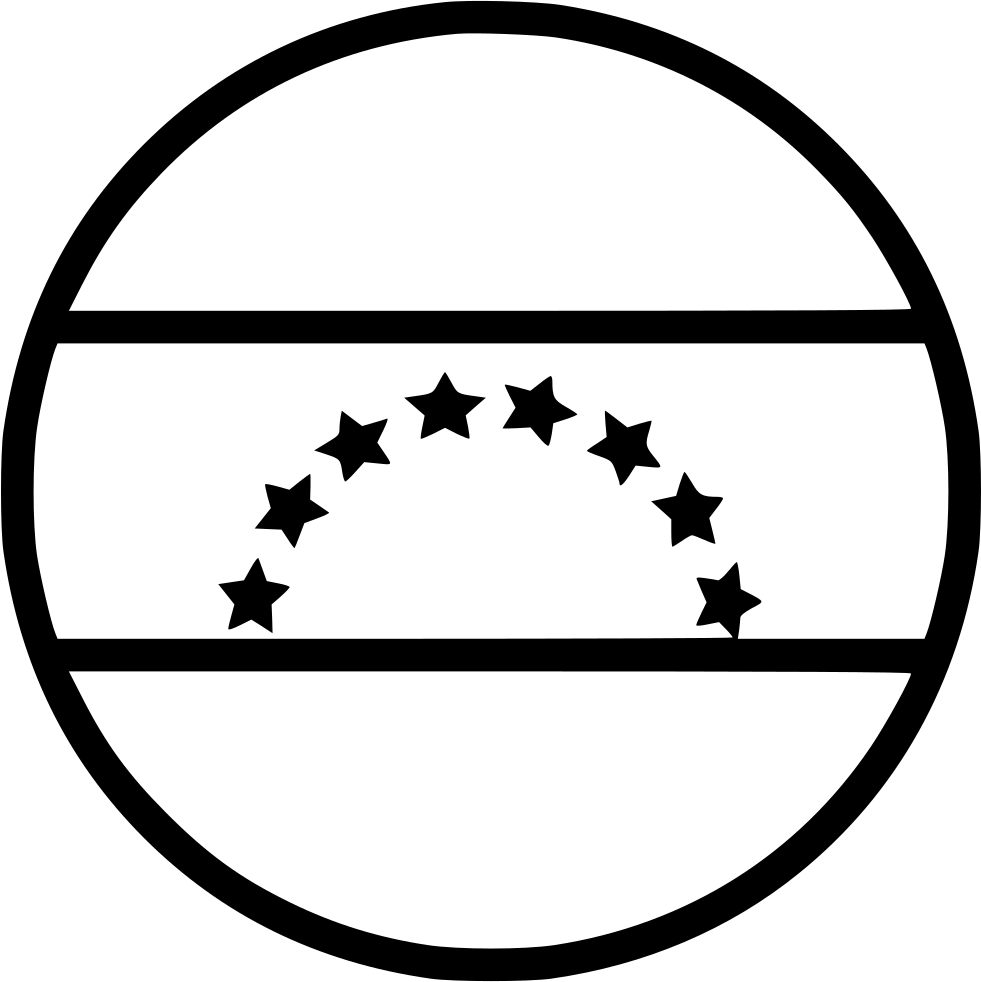 Venezuela Flag - - Circle Border Of Stars (981x982), Png Download