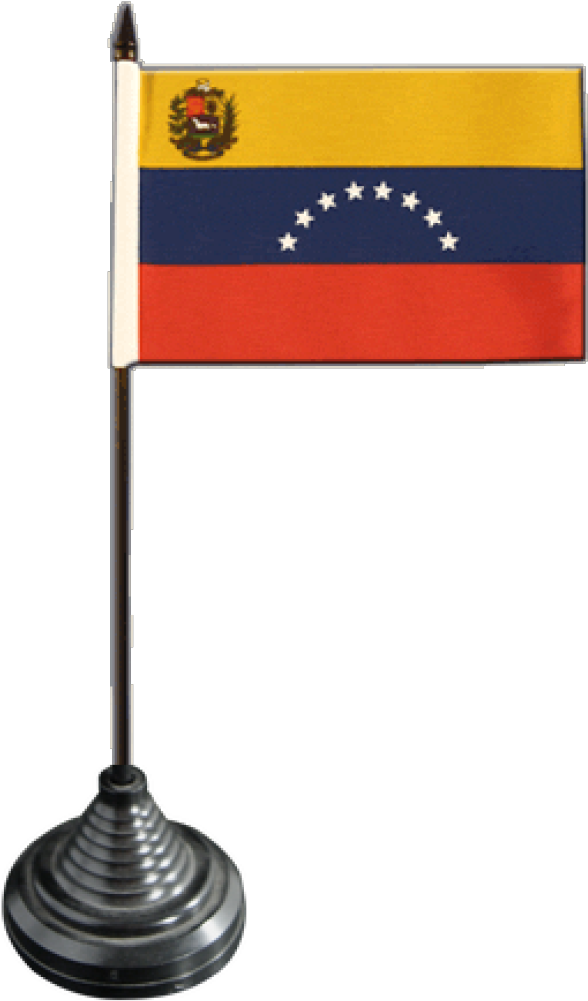 Venezuela 8 Stars With Coat Of Arms Table Flag - Flag (1500x1176), Png Download