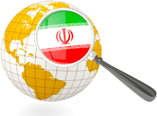 Iran Magnified Flag With Globe - Malaysia Globe Png (620x400), Png Download