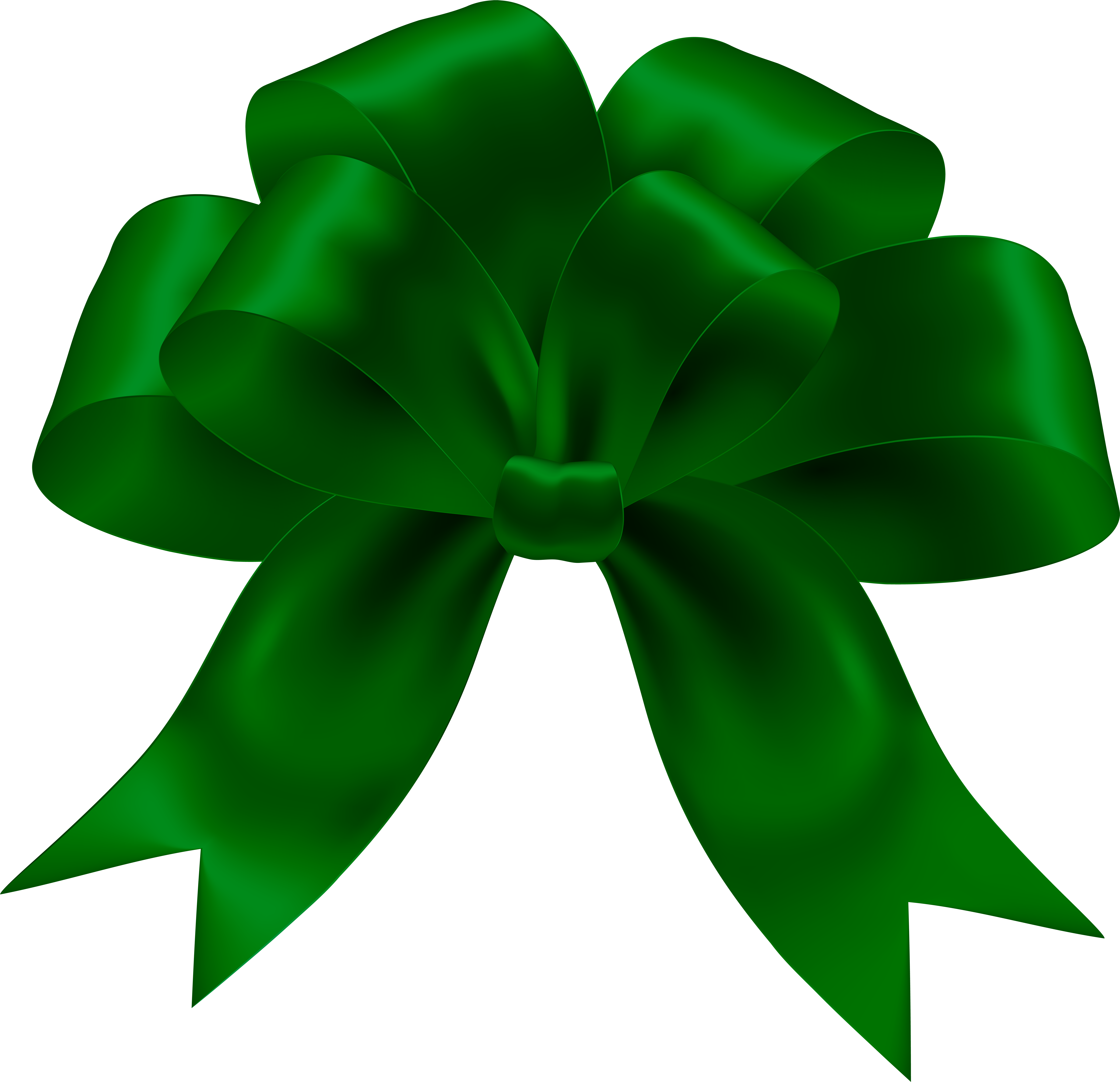 Green Bow Png (8000x7729), Png Download