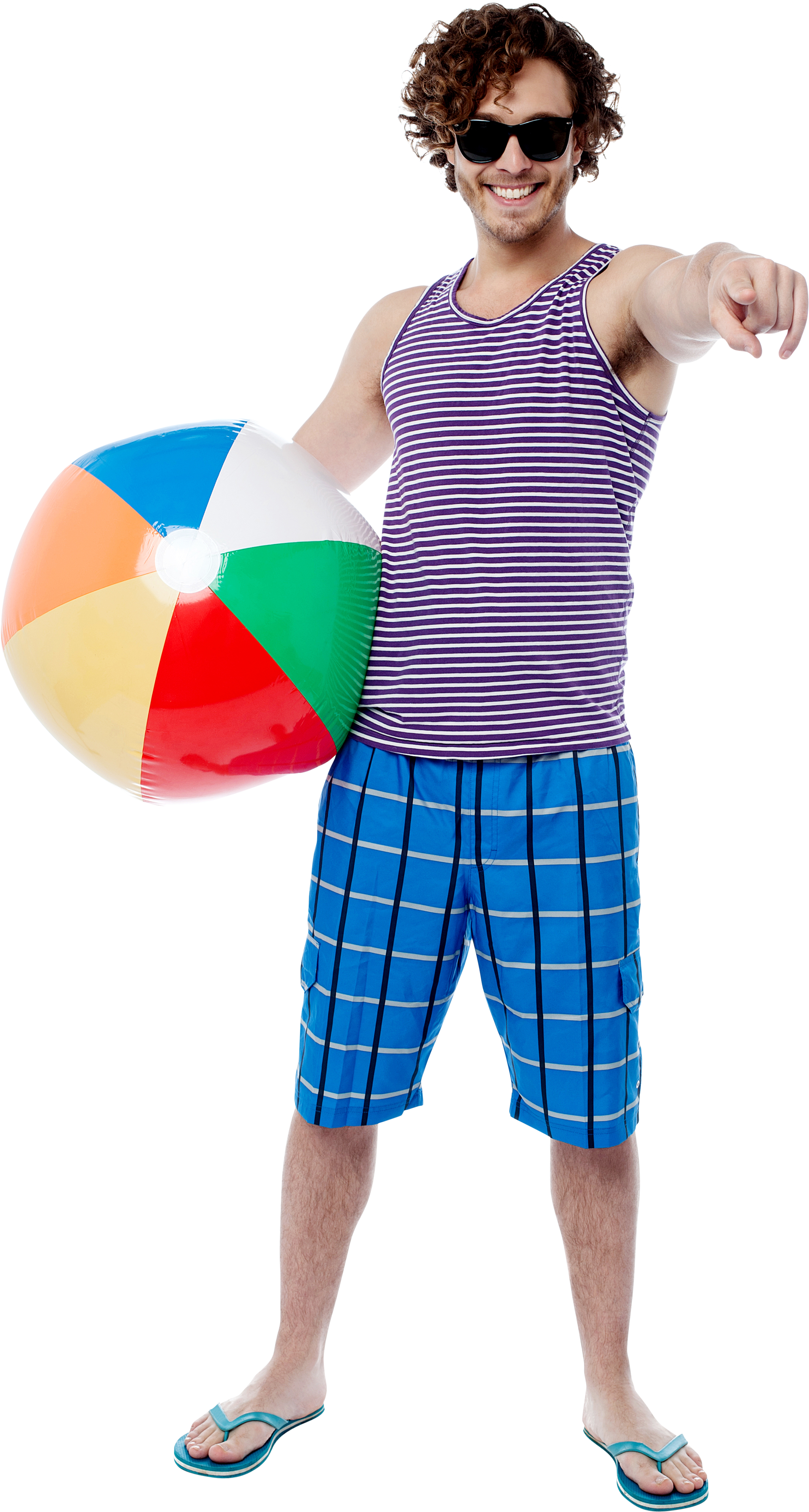 Men With Beach Ball Png Image - Guy Going To Beach (3200x4809), Png Download