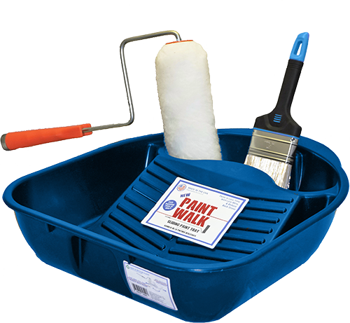 Paint Walk With Brushes And Rollers In It - Paint Walk Paint Tray With Brush Holder, Black (500x461), Png Download