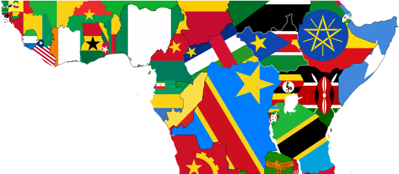 Ghana, Sierra Leone Ranked Most Peaceful Nations In - African Continent With Flags (600x250), Png Download