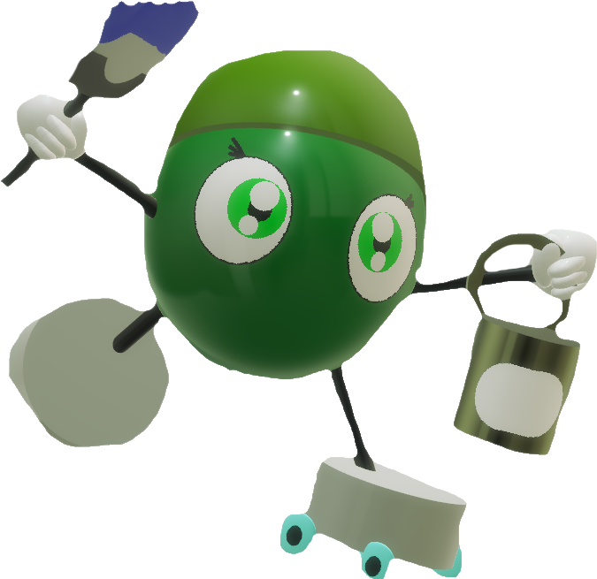 Earlene The Paint Roller 3d Model - Wiki (740x726), Png Download