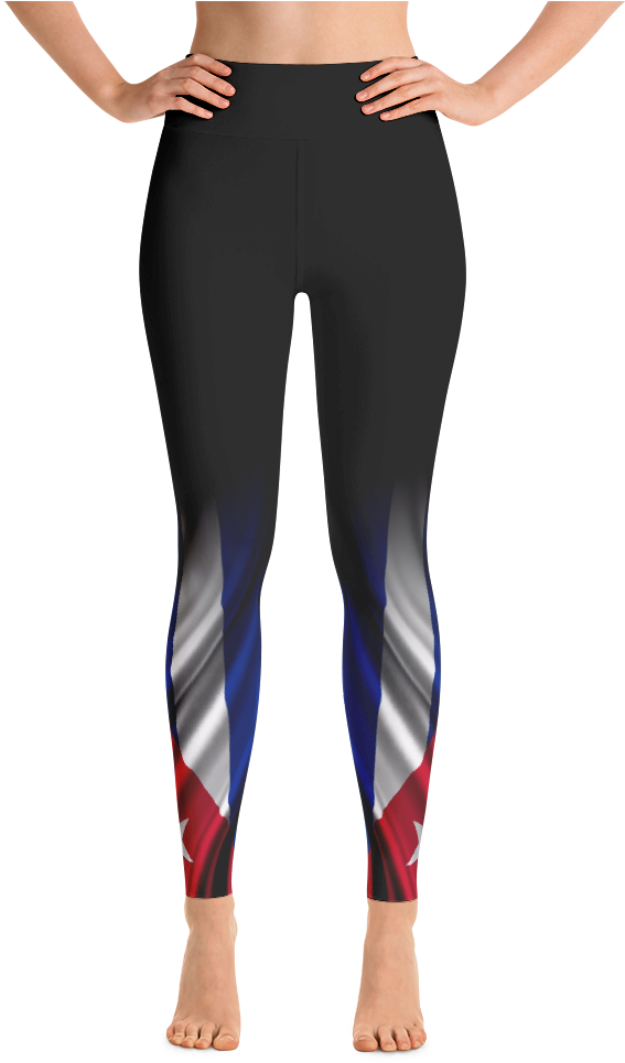 Women's Black "cuba Flag" - Cool Rogue Yoga Pants (1000x1000), Png Download