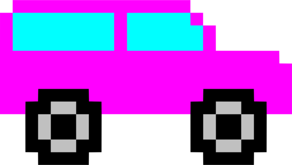 Car Pixel Art Sport Utility Vehicle Pickup Truck - Pixelated Pixel Car Png (601x340), Png Download