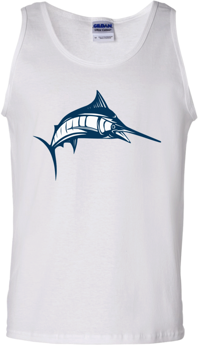 Swordfish Men's Shirts - Blue Marlin Jumping Picture Ornament (1155x1155), Png Download