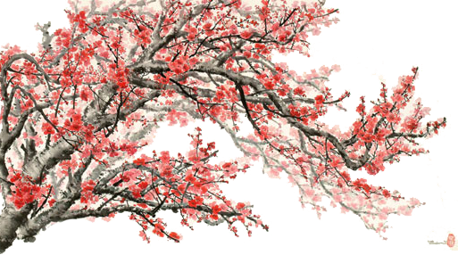 China Flag Banner - Cherry Blossom (513x286), Png Download