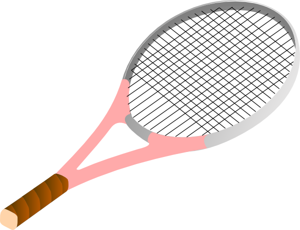 Png Freeuse Tennis Pink Clip Art At Clker Com - Tennis Racket Clipart (600x460), Png Download