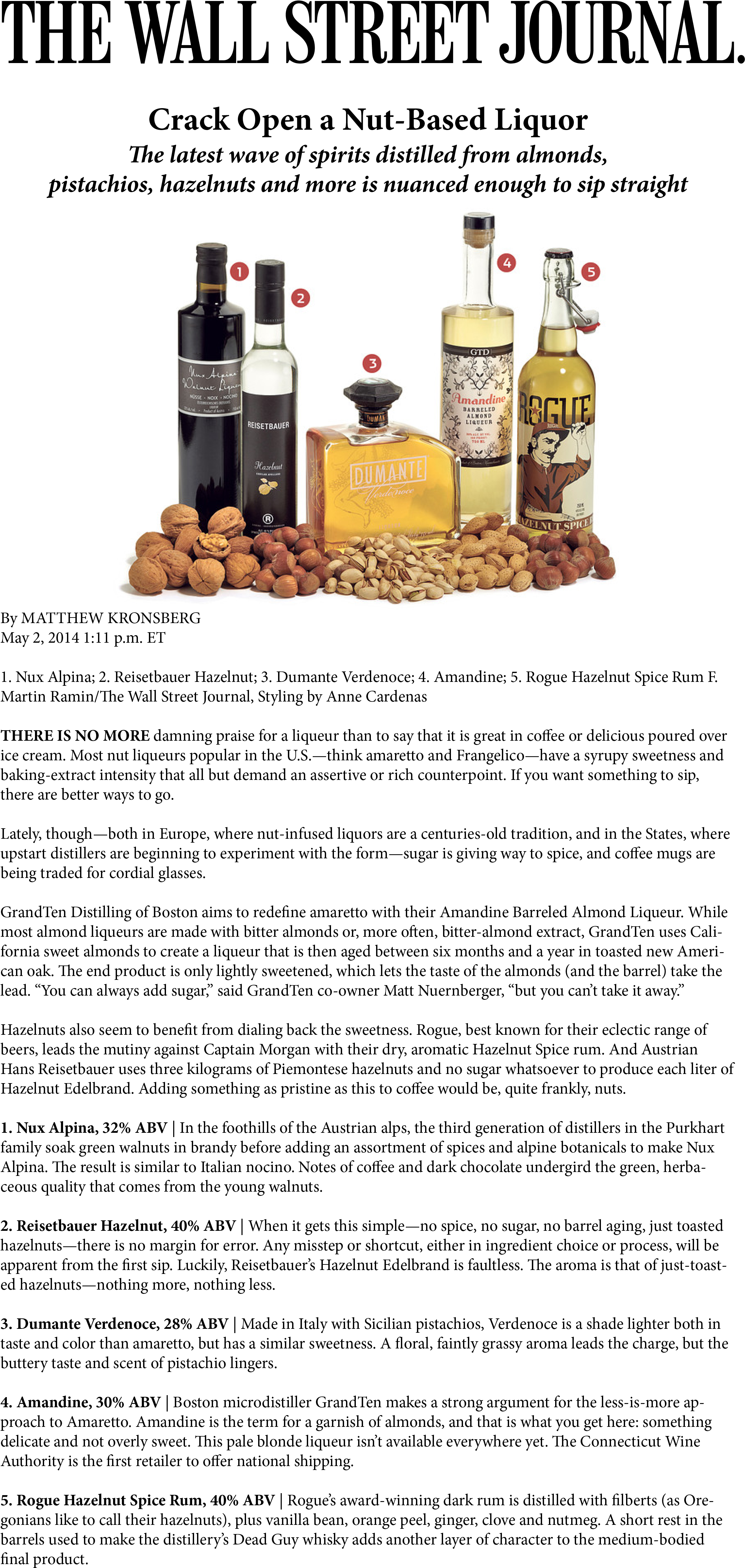 Dumante Handcrafted Espresso Liqueur On Wdrb In The - Wall Street Journal (2550x4950), Png Download