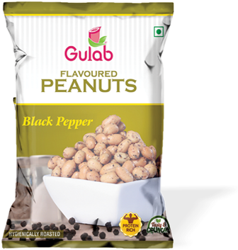 Black Pepper Flavoured Peanuts - Gulab Foods (338x370), Png Download