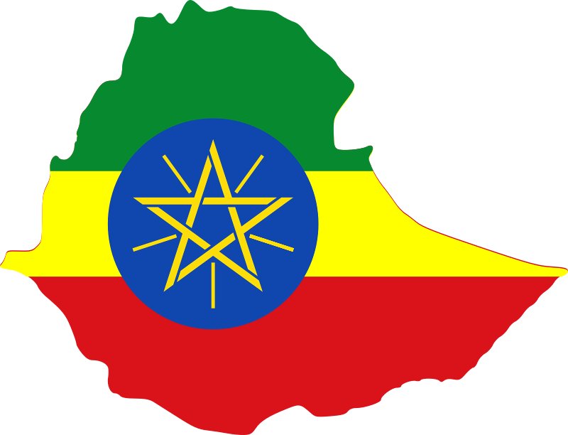 Ethiopia Flag Map Png (800x612), Png Download