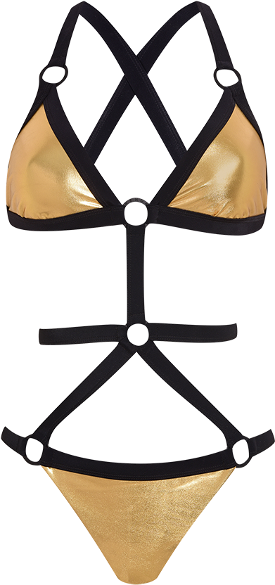 Product - Metallic Harness Swimsuit (500x921), Png Download