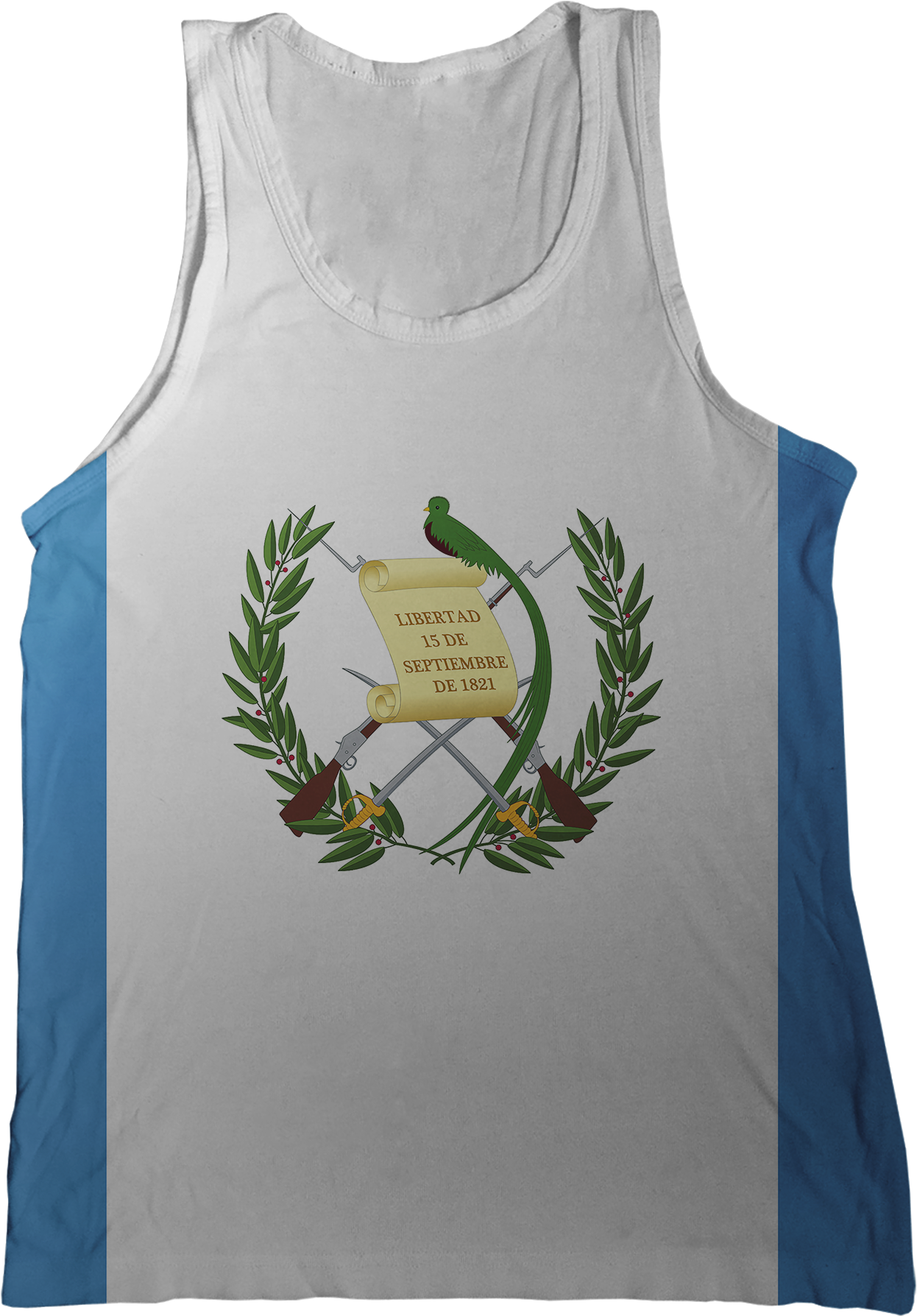 Guatemala Flag Tank Top - Guatemala Flag In A Circle (1296x1786), Png Download