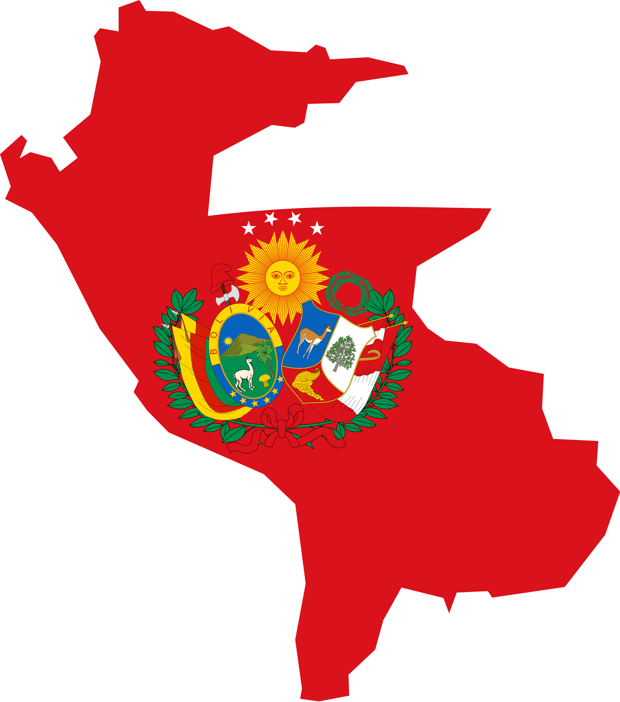 Open - Peru Bolivian Confederation Flag (2000x2263), Png Download