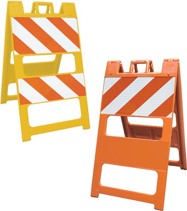 Safety Barricade - Plasticade Barricade Type Ii Yellow - 12" X 24" Top (500x500), Png Download