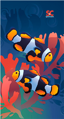 Homecustomizerclown Fish Coral - Sport N Care Marine Towel (739x400), Png Download