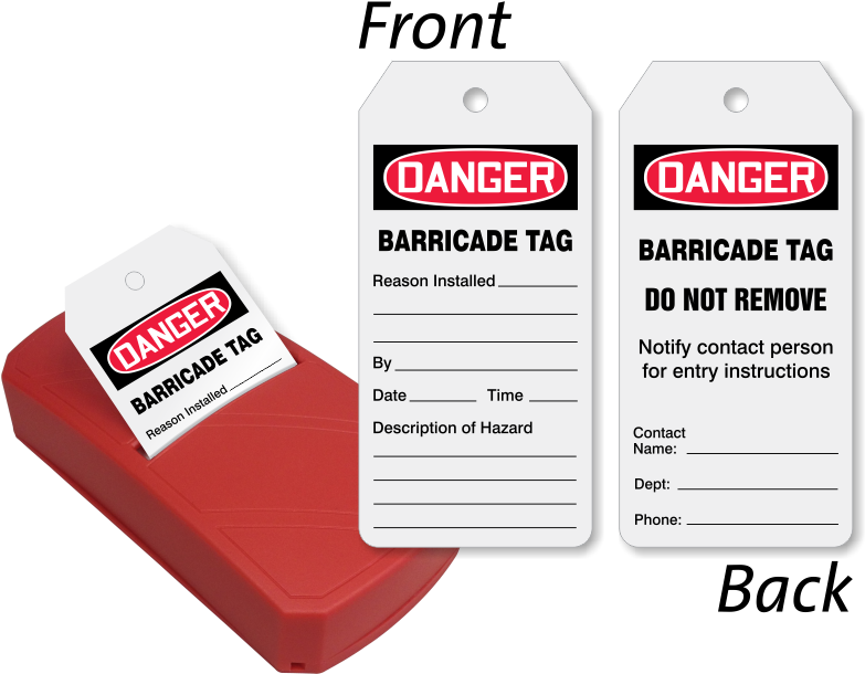 Barricade 2-sided Inspection & Status Record Quicktags™ - Fire Extinguisher Refilling Tag (800x665), Png Download