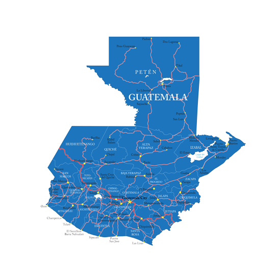 Mapa De Guatemala Vector (600x555), Png Download