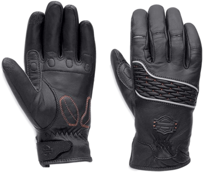Women's Mystic Dual Chamber Leather Gloves - Harley Davidson Grey Leather Gloves (800x800), Png Download
