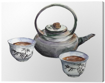 Traditional China Tea Set - Watercolor Cup (400x400), Png Download