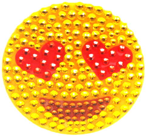 Smiley W/ Heart Eyes Stickerbeans - Heart (516x461), Png Download