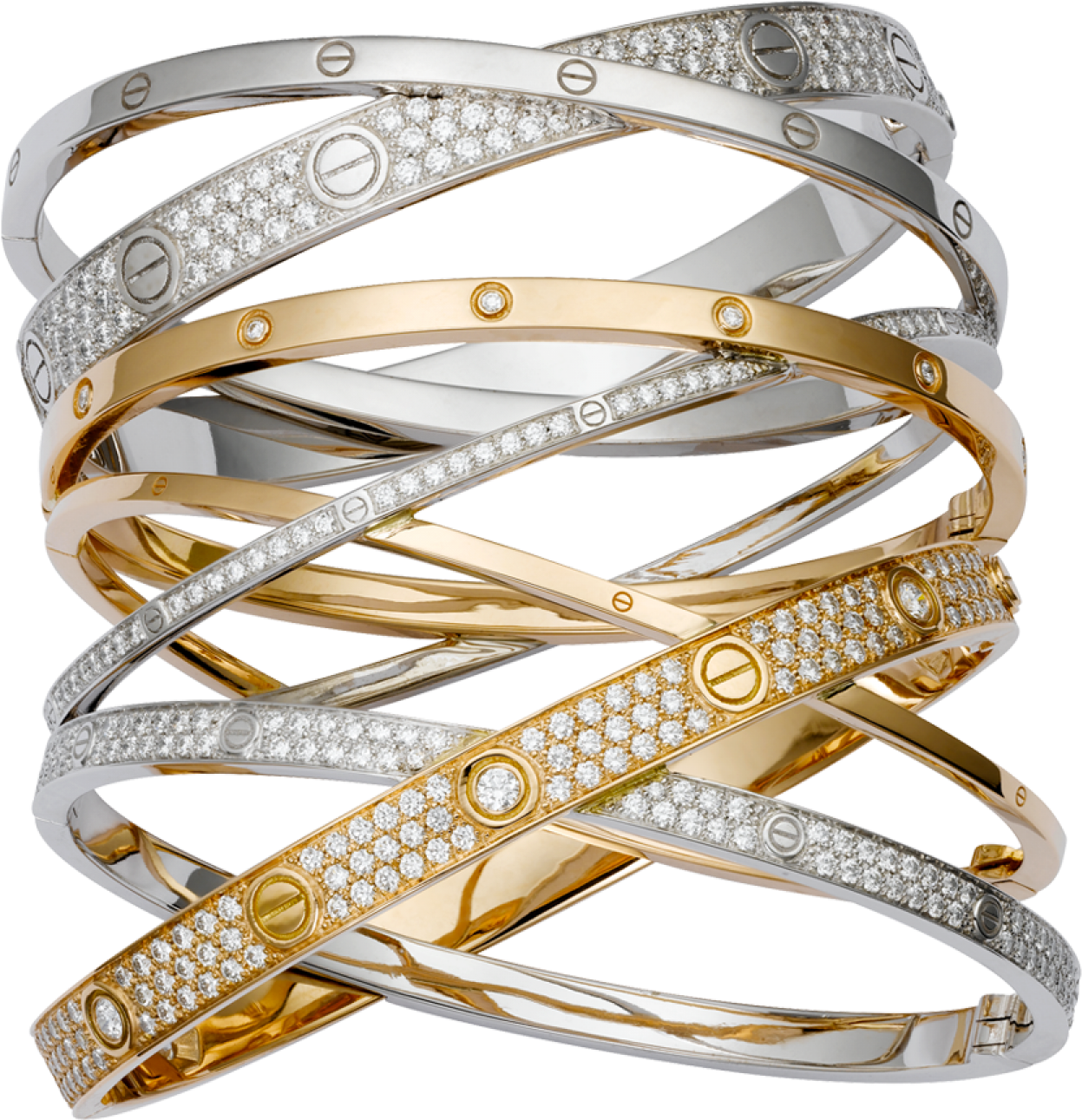 Cartier Love Bracelets Mix (1500x1500), Png Download