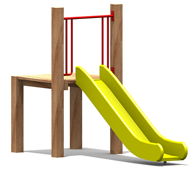 Slide 3 Straight Slide 1m - Playground Slide (400x350), Png Download